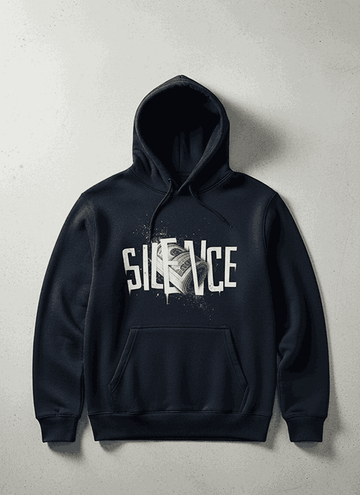 Silence Money Talks Graphic Hoodie - Navy