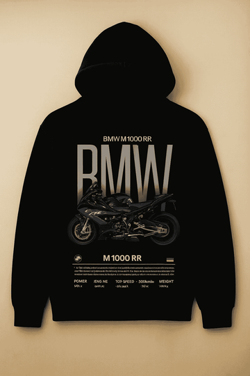 Unisex Black Hoodie – BMW M 1000 RR Motorcycle Graphic Pullover