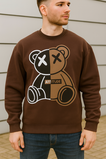 Brown Graph Bear Sweatshirt