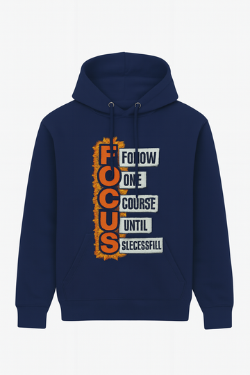 Focus Fire Print Hoodie – Navy Blue