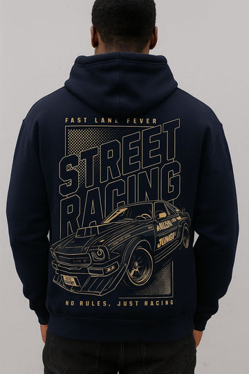 Navy Street Racer Hoodie